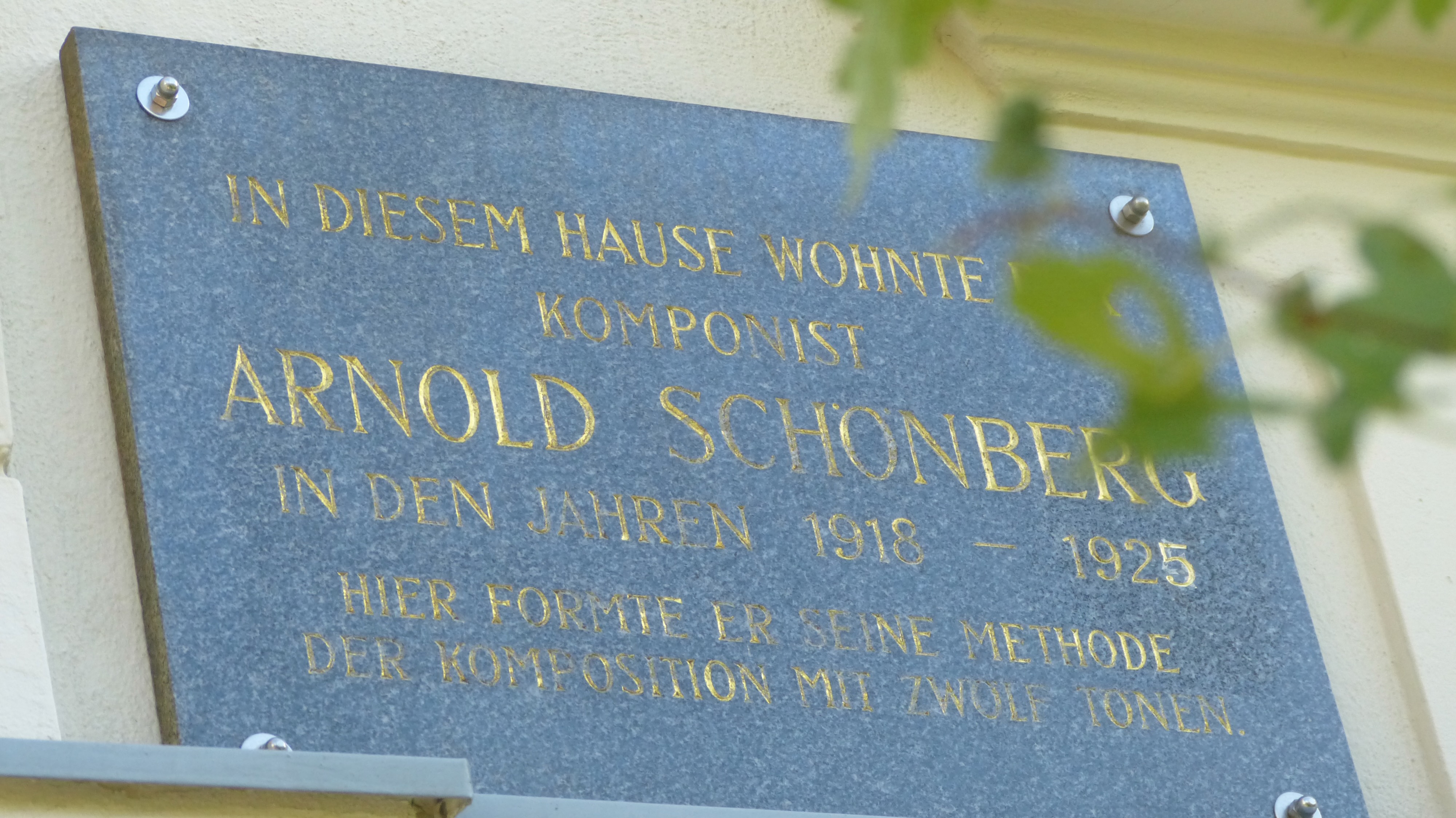 Mödling – commemorative plaque at Arnold Schoenberg’s former home