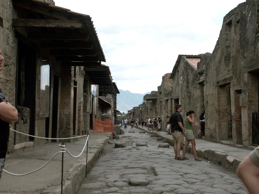 A street in Pompeii – note the chariot speed bumps