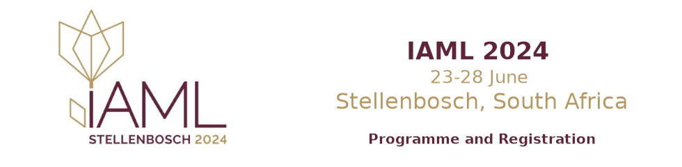 Banner for the programme and registration of IAML 2024 in Stellenbosch