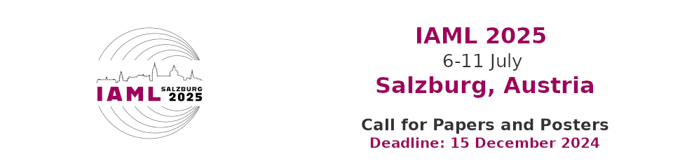 Banner for the Call for Papers and Posters for the IAML 2025 Congress