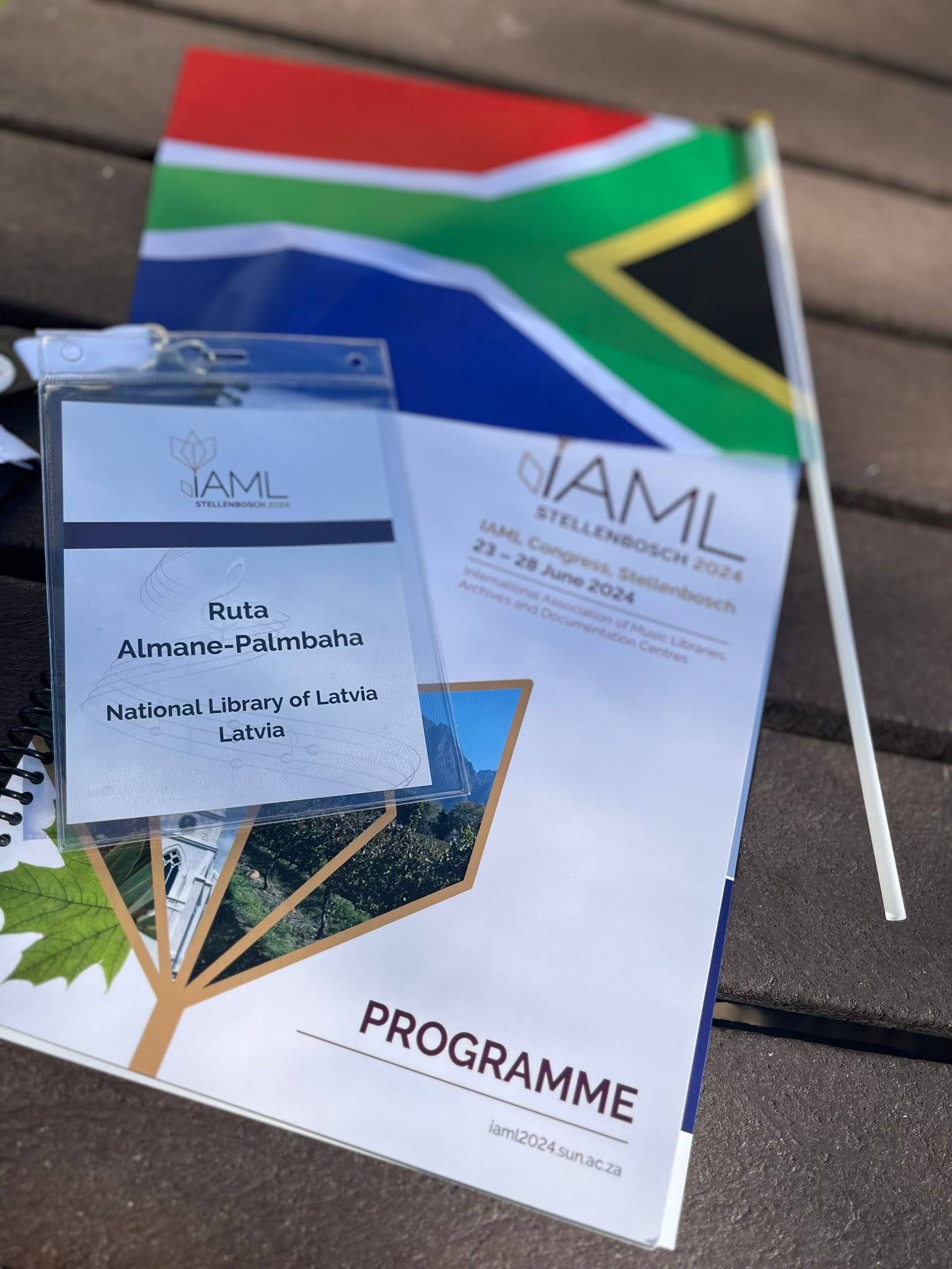 IAML Stellenbosch programme and South Africa flag