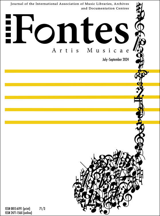 Cover of volume 71, issue 3 of Fontes Artis Musicae