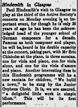 Hindemith in Glasgow