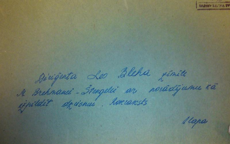 Abb. 04: Archivmappe mit einem Brief Leo Blechs, Staatsarchiv