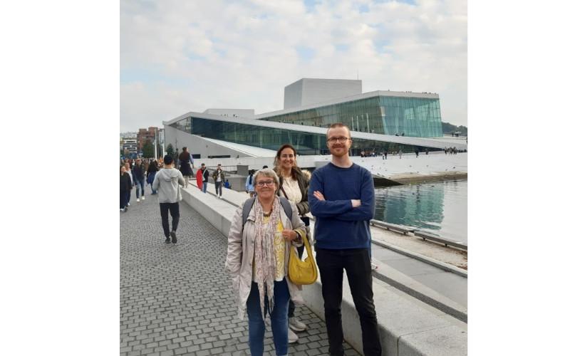 The Oslo Opera House. From left to right: Pia Shekhter, Güneş Çetinkaya Şerik and Joakim Lilljegren. | Photo courtesy of Pia Shekhter.